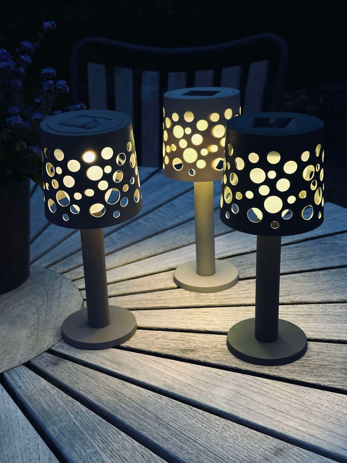 Tafellamp op zonne-energie - Lichtbeige