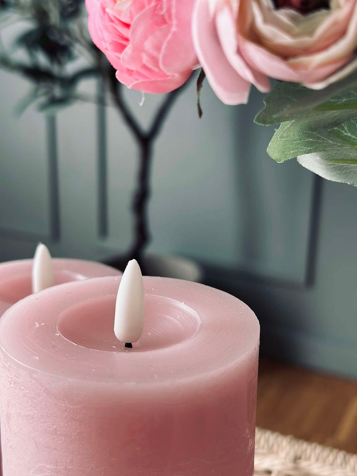 LED Blokkaarsen / Roze – 3 stuks blokkaarsen