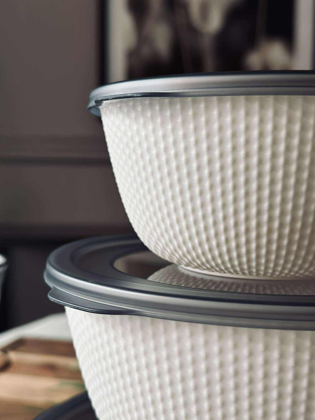 Schalen met deksel - Set van 3 st. White
