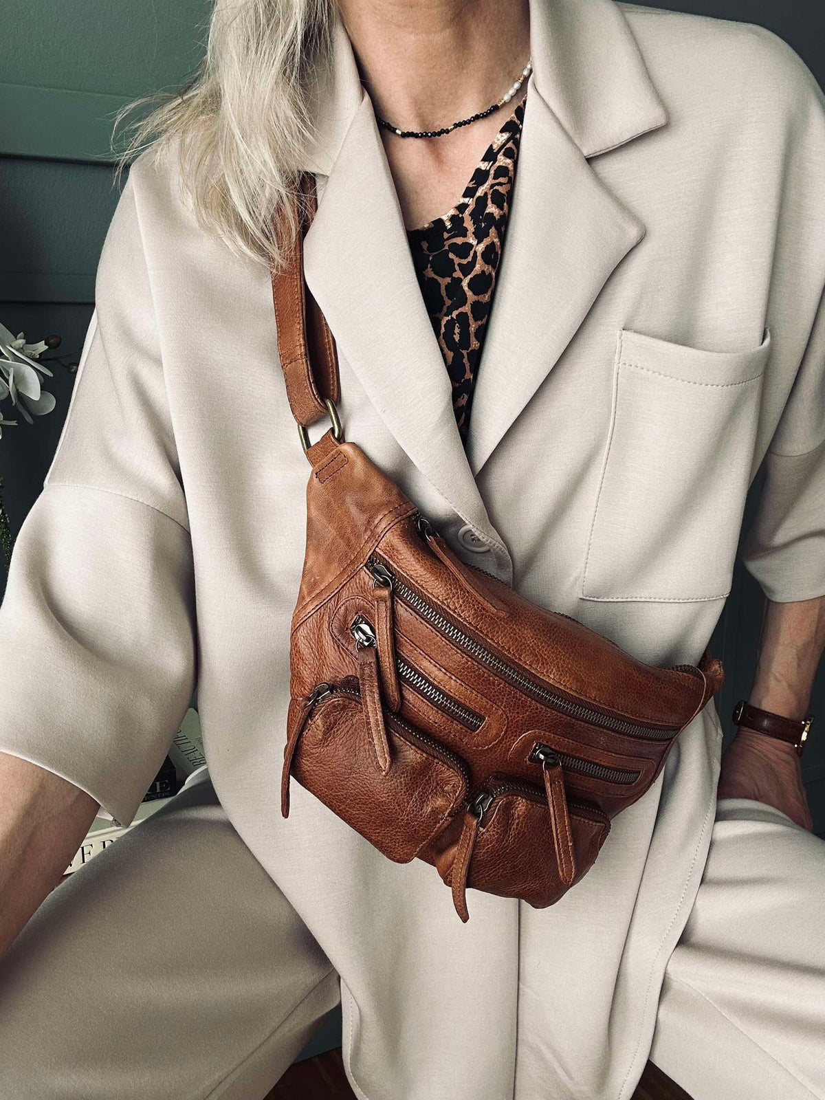 Set Lisa beige - Blouse en broek