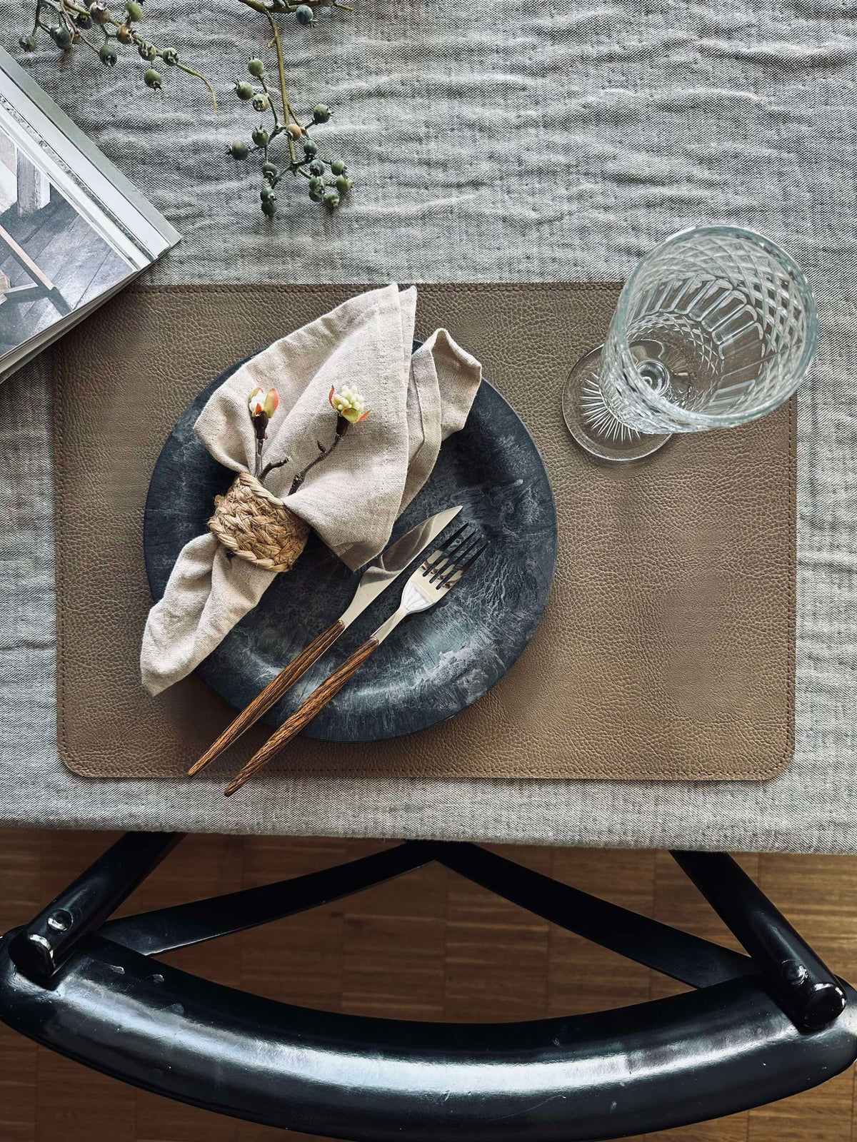 Placemat omkeerbaar - Army / Camel 30x45cm