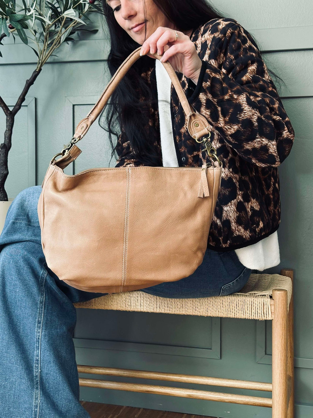 Schoudertas Naomi small - Taupe