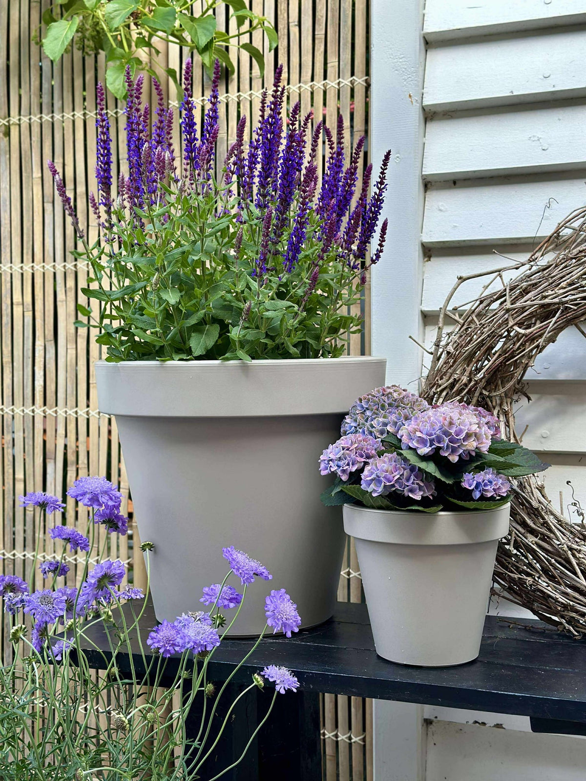 Tuinpot - Gerecycled Beige Dia 35 cm