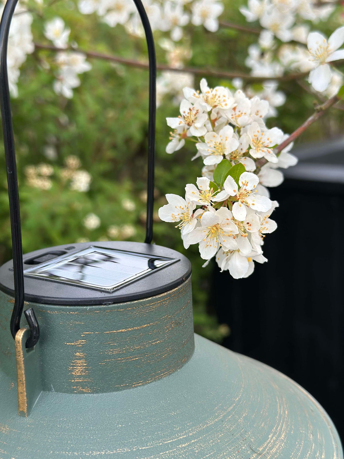 Solar lamp met ophanging - Groen / goud