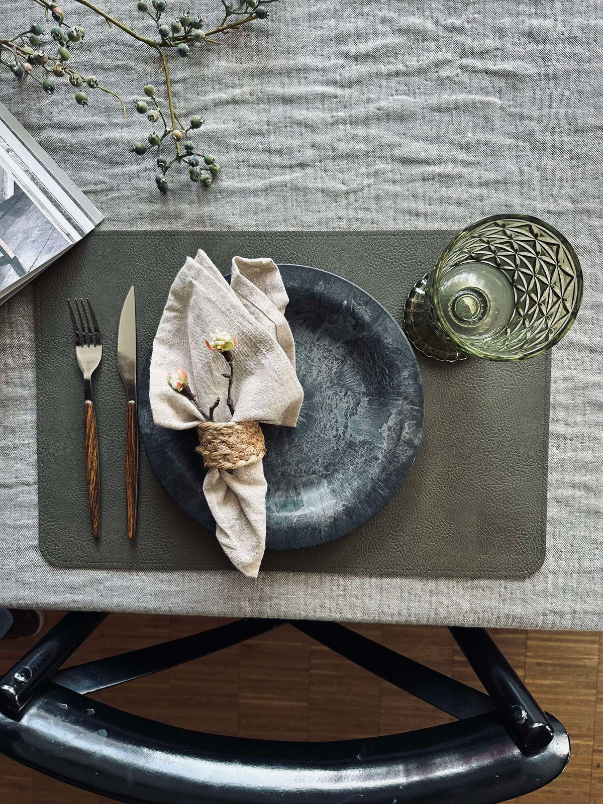 Placemat omkeerbaar - Army / Camel 30x45cm