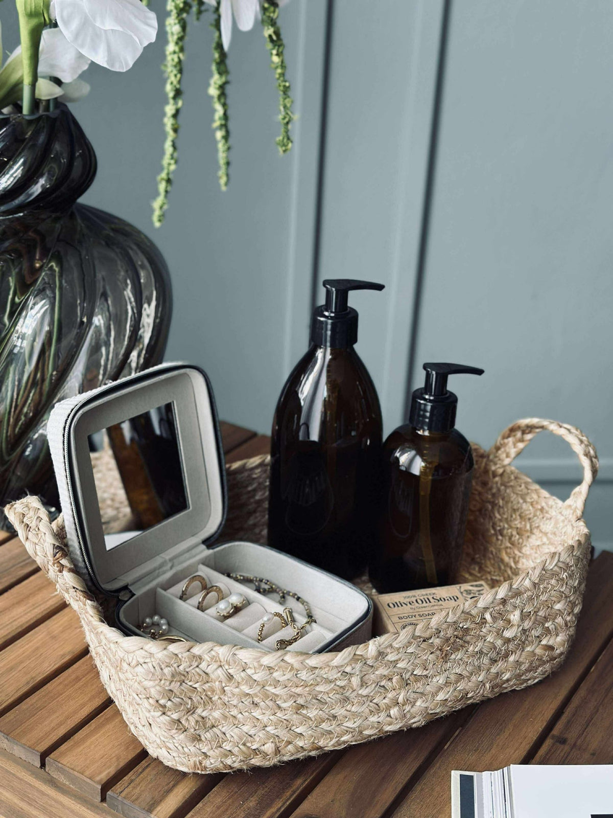 mand met handvat - Jute