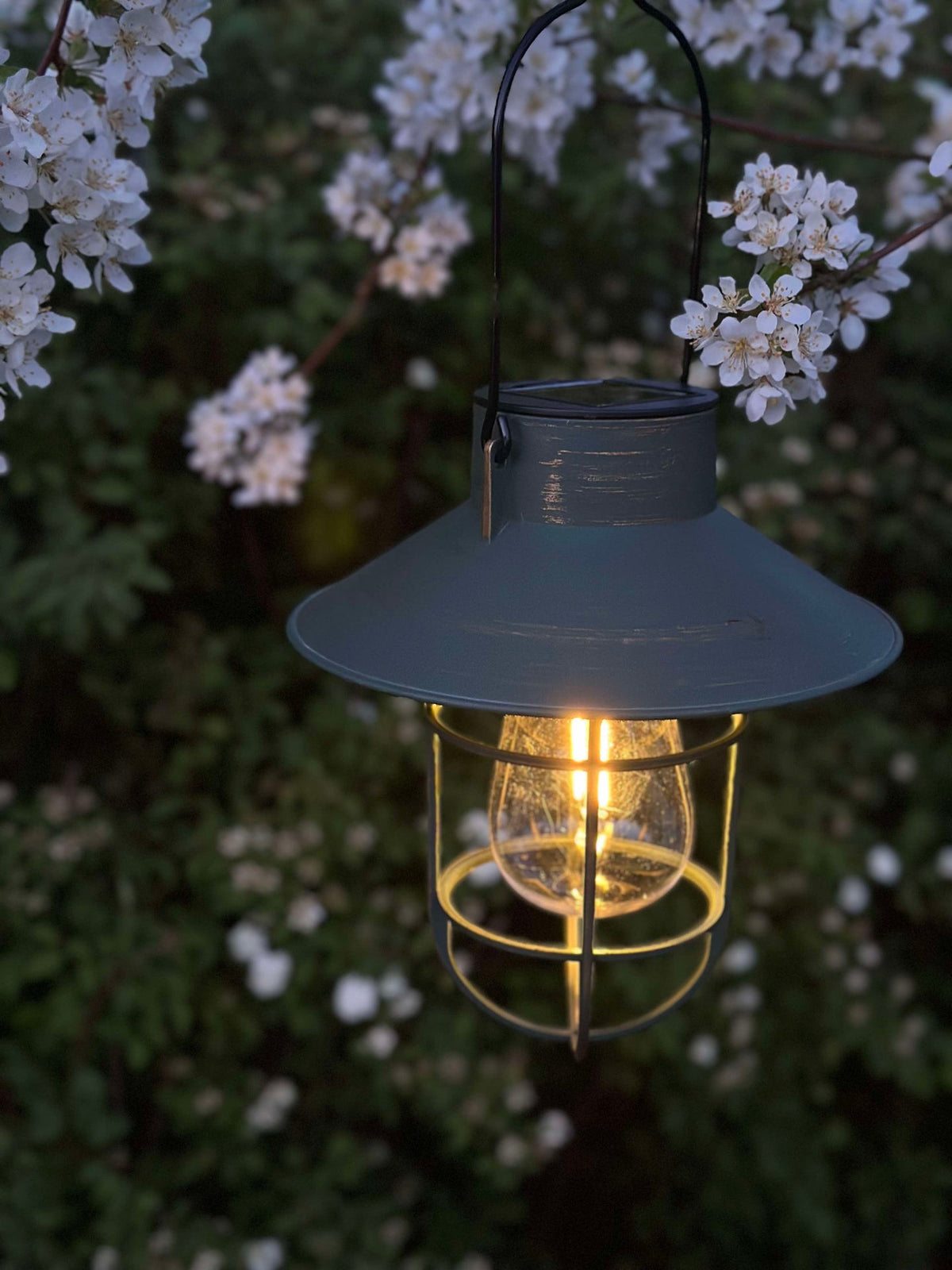 Solar lamp met ophanging - Groen / goud