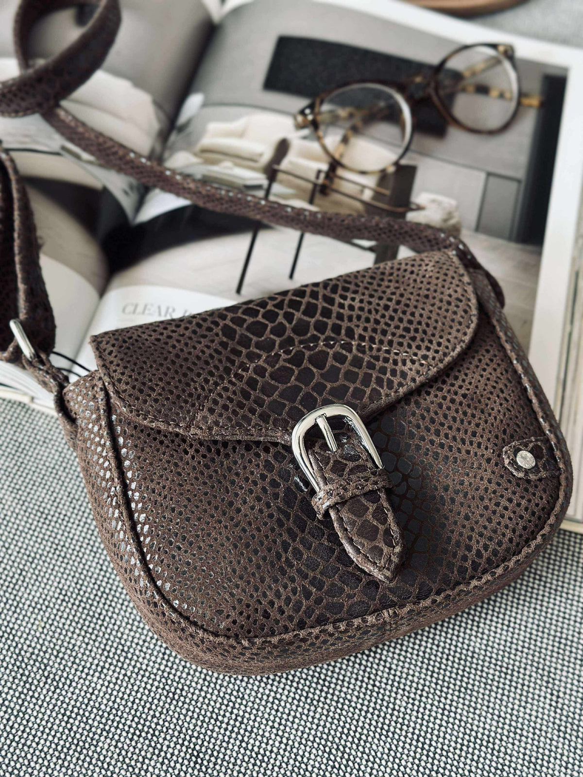 Crossbody Aura - Brown croco
