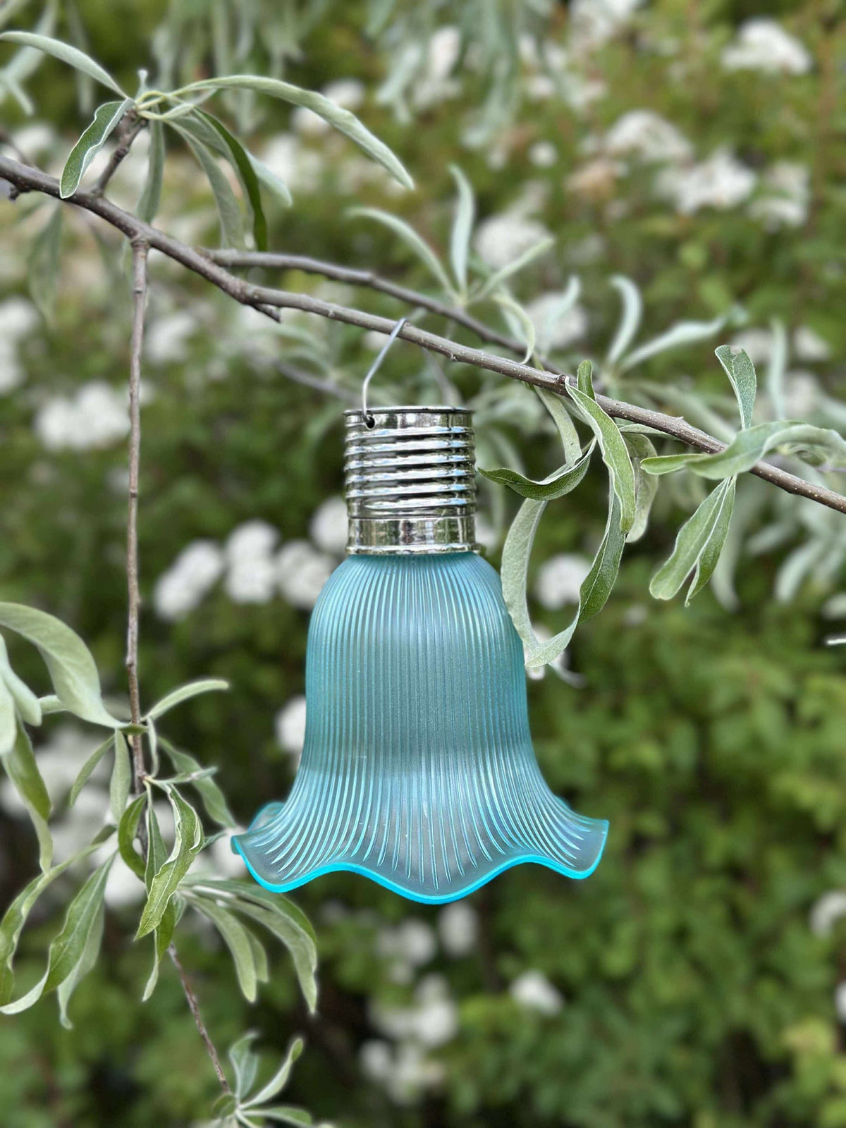 Pendel flower m. Solar - Aqua