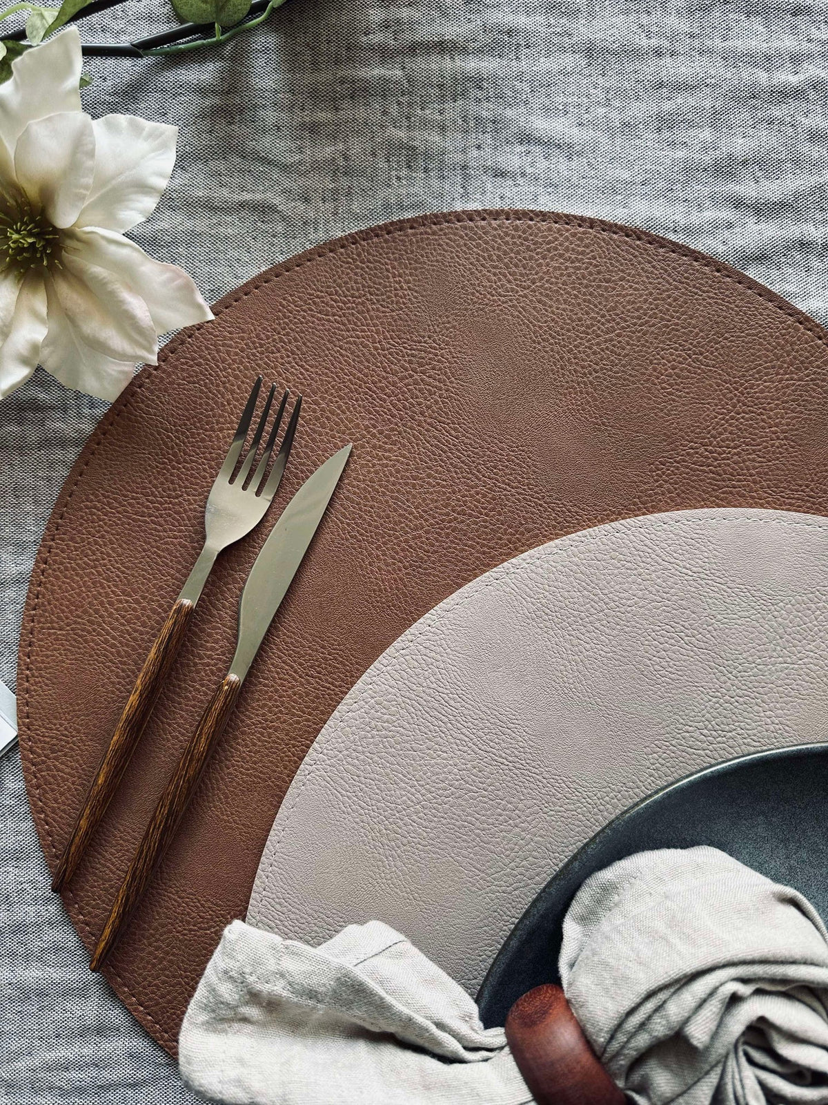 Placemat omkeerbaar - Tobacco/Sand
