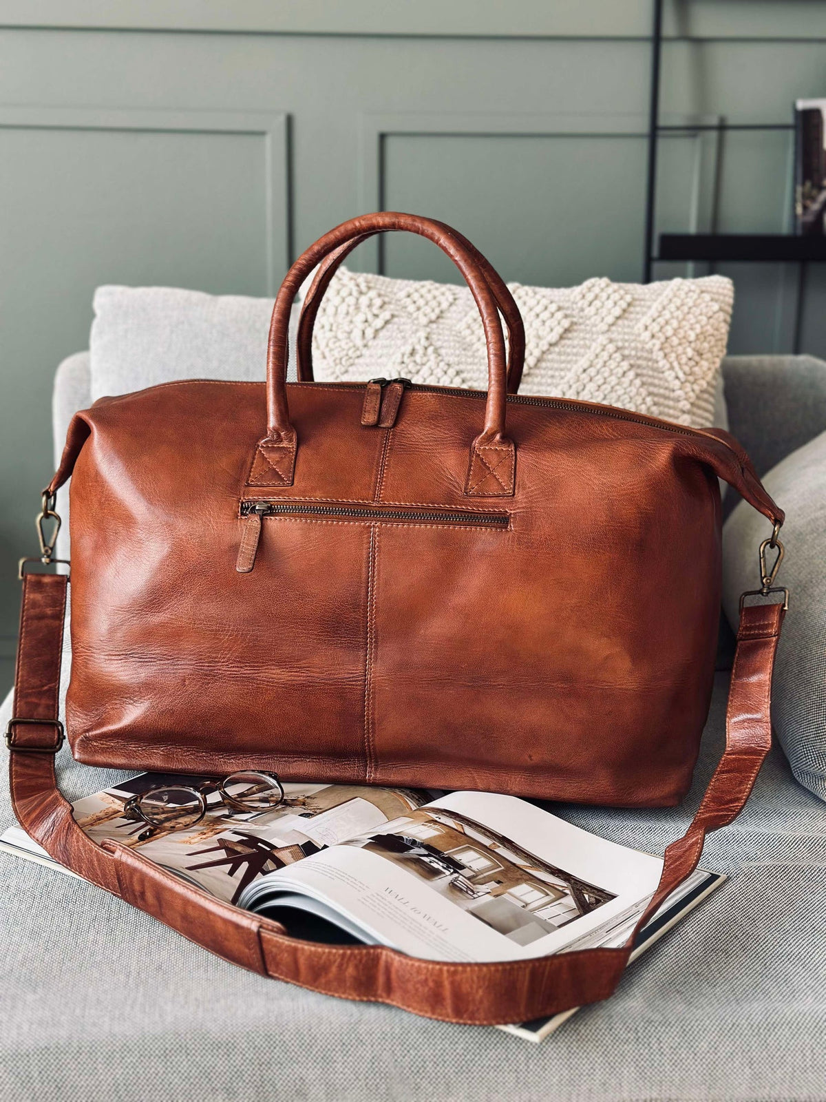 Weekendtas DEXTER - Cognac