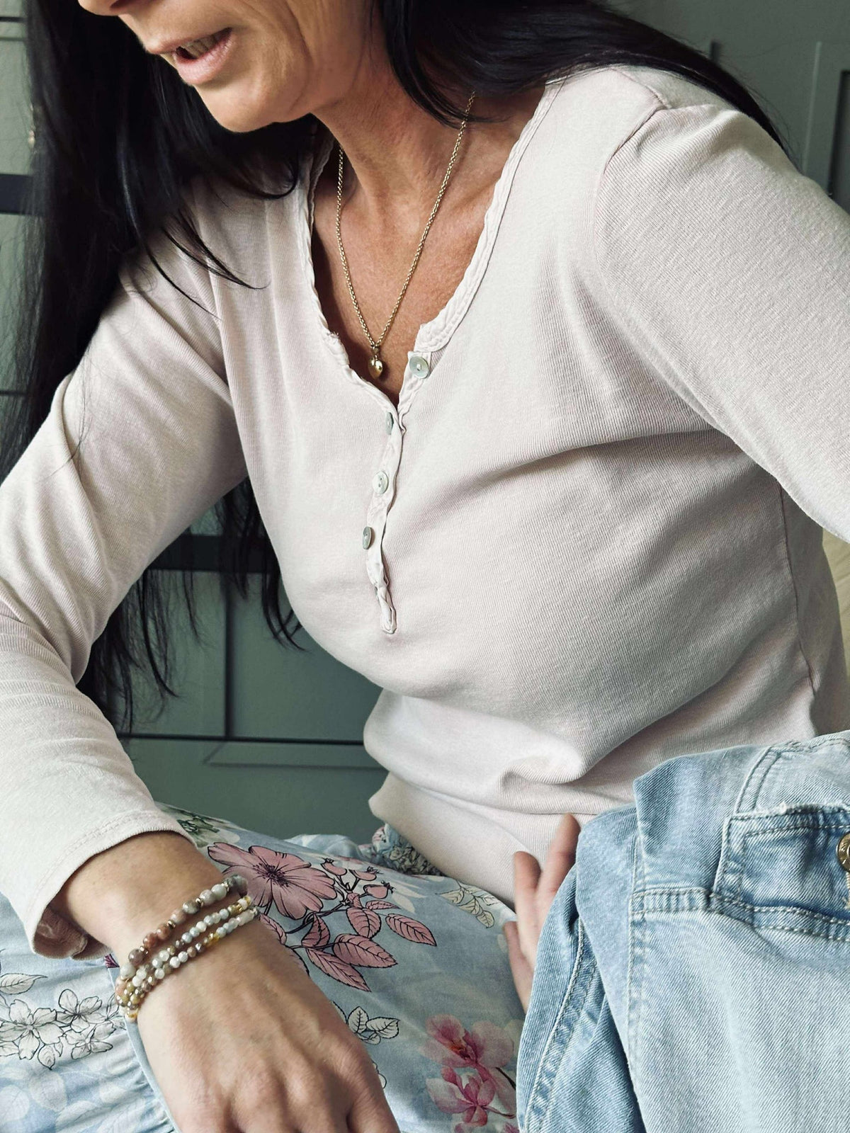 Basisblouse met knopen – Roze