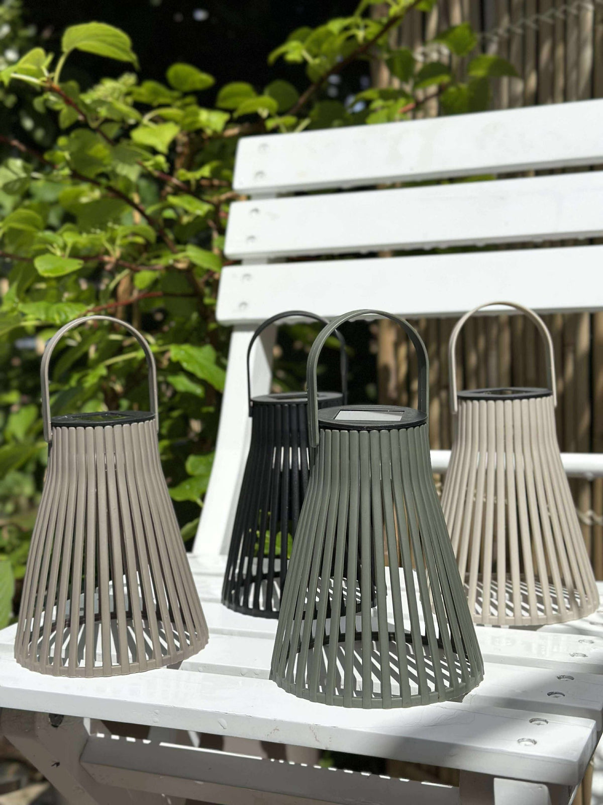 Lantaarn met zonnecellen 14 cm - Meerdere kleuren