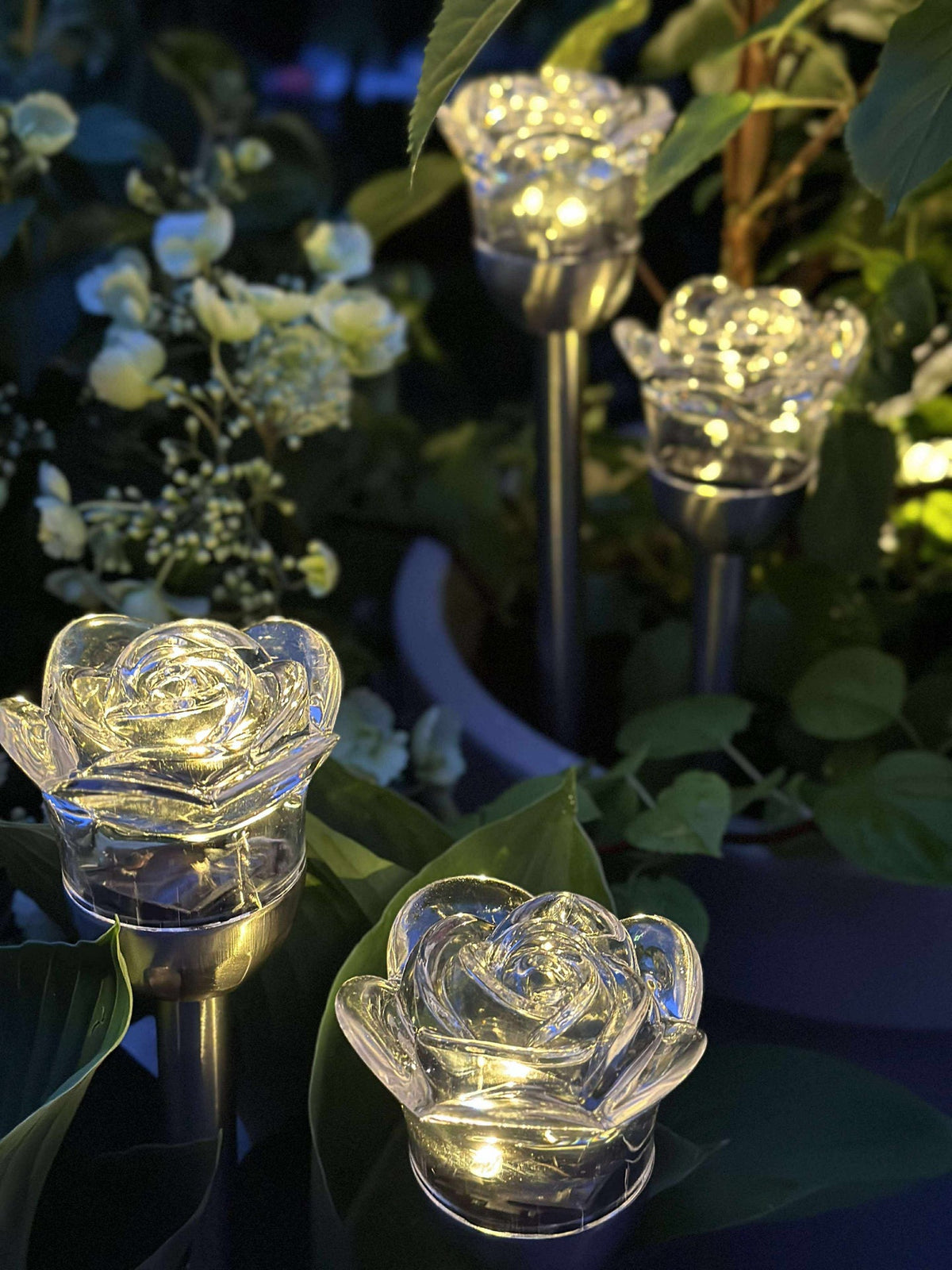 Fakkel met zonnecellen FLOWER – Set van 4 stuks