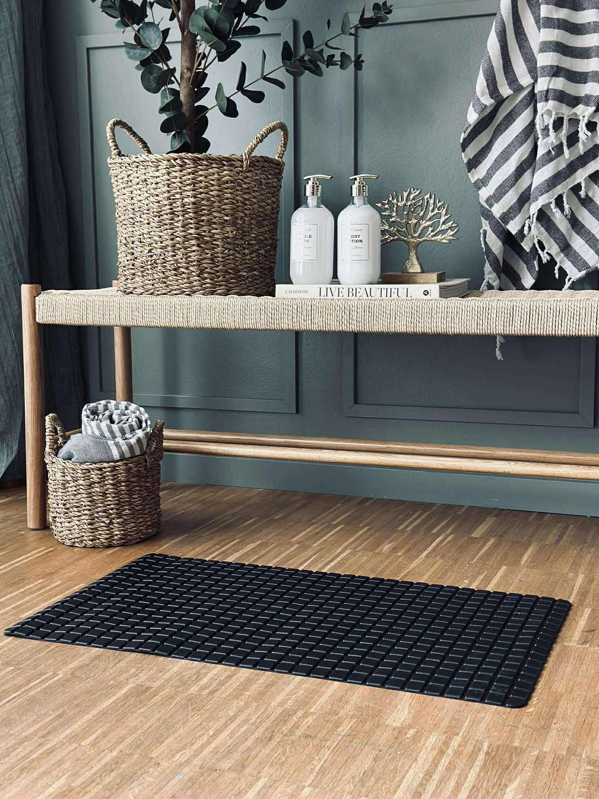 Badmat ANTISLIP 69x39 - Zwart