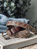 Jeansriem met studs - Brown/ gold