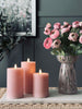 LED Blokkaarsen / Roze – 3 stuks blokkaarsen