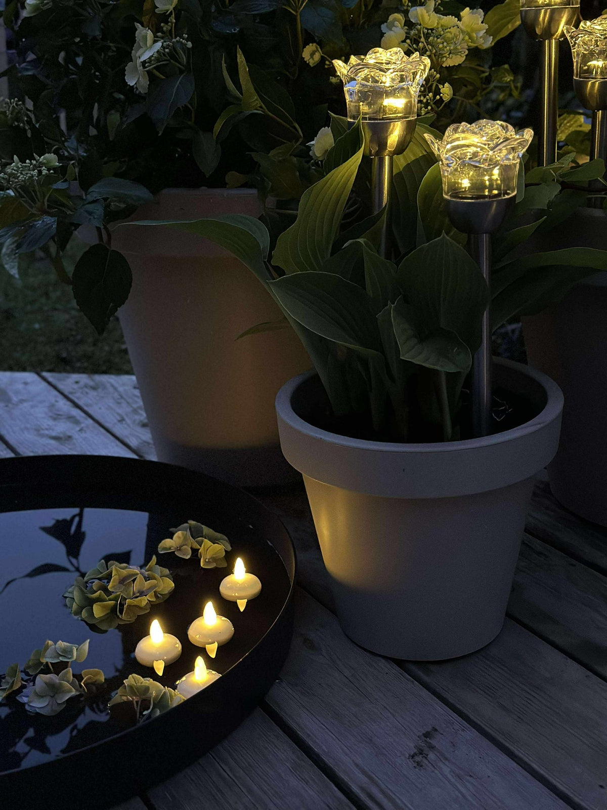 Fakkel met zonnecellen FLOWER – Set van 4 stuks