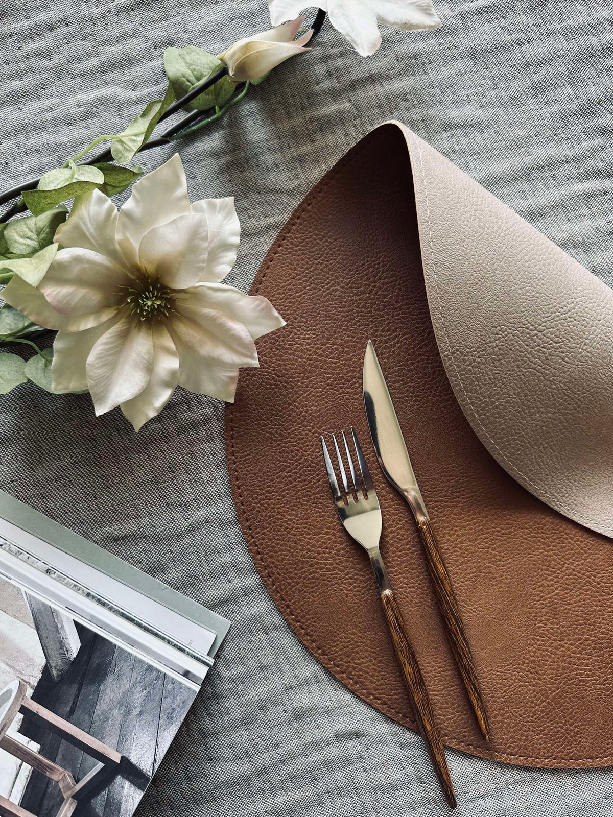 Placemat omkeerbaar - Tobacco/Sand