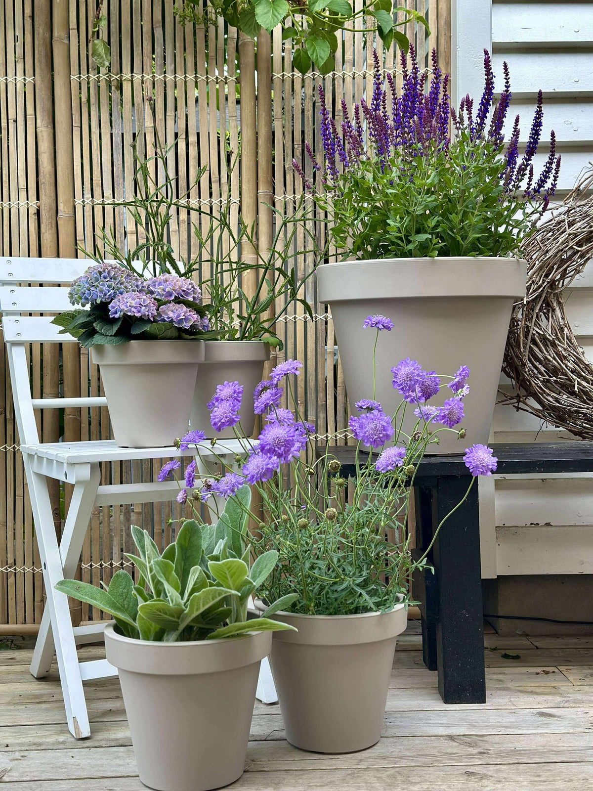 Tuinpot - Gerecycled Beige Dia 25cm