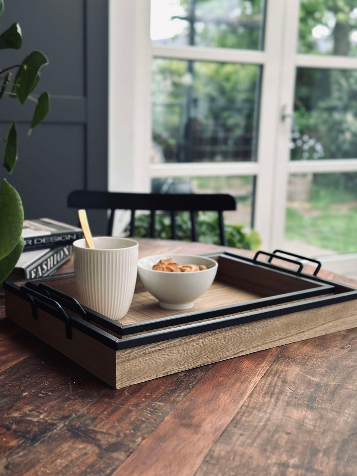 Houten serveerbladen set - Set van 2 stuks