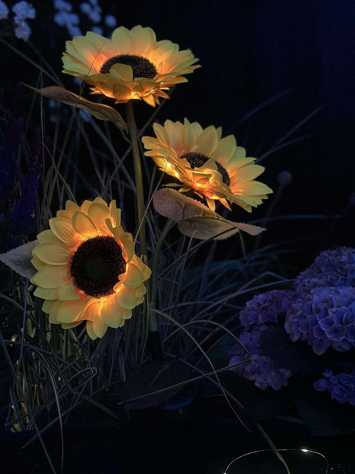 Zonnebloem op zonne-energie