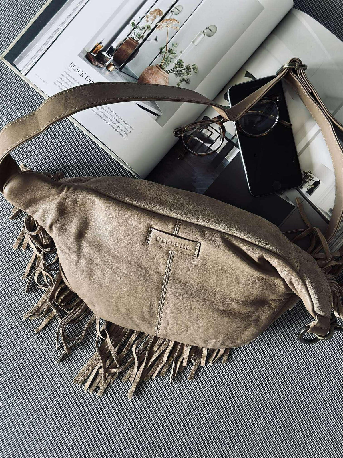 Bumbag met franjes - Zand
