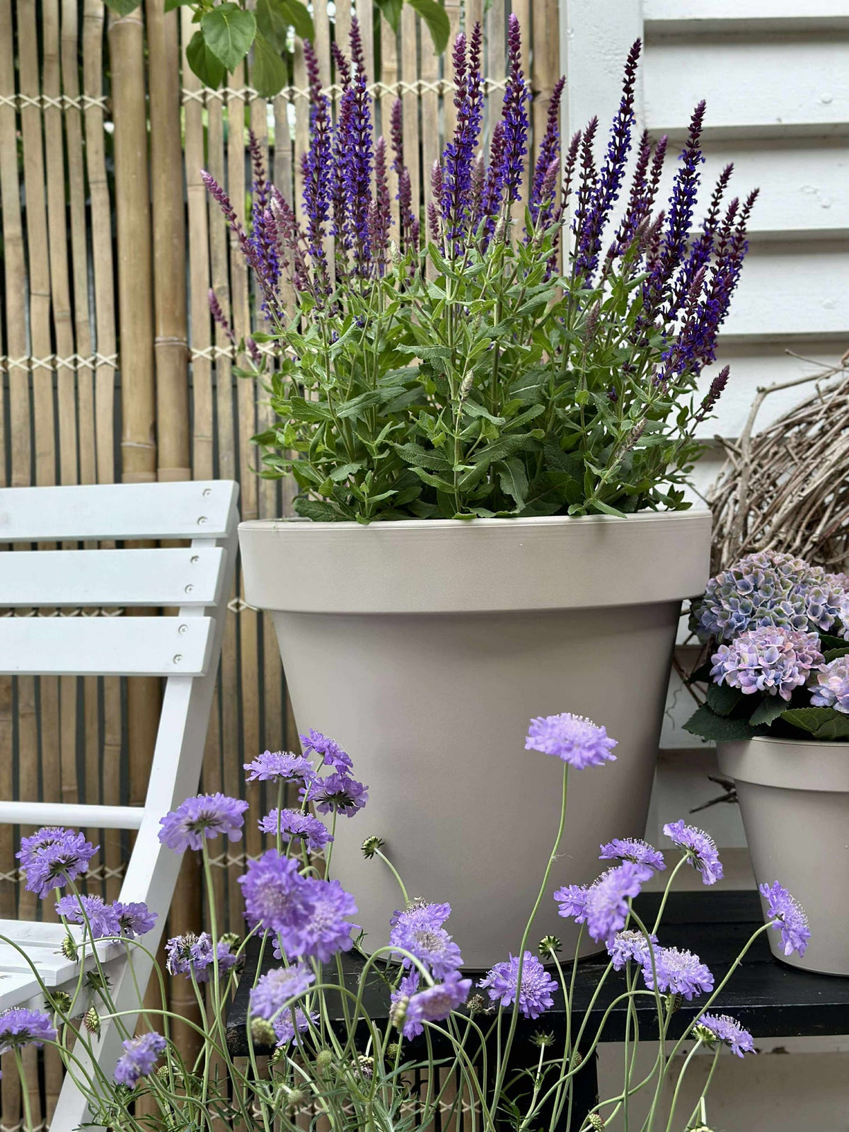 Tuinpot - Gerecycled Beige Dia 35 cm