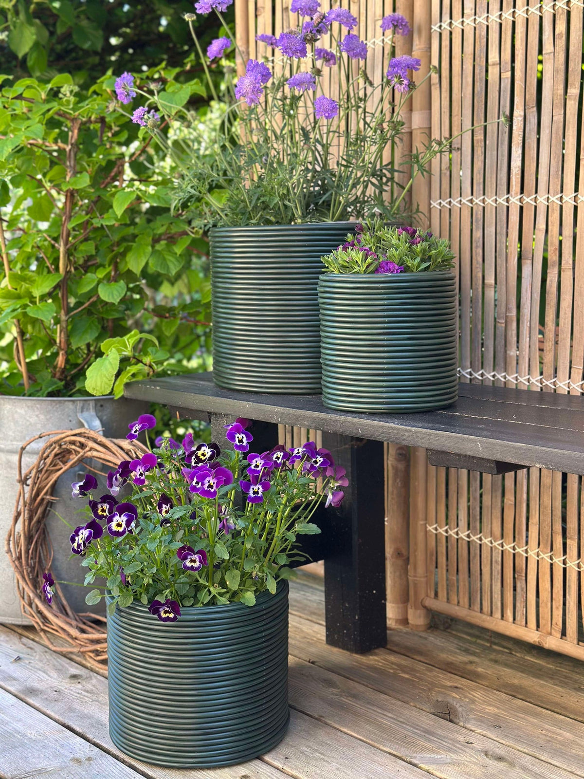 Plantenmand Groen - Set van 3 stuks.