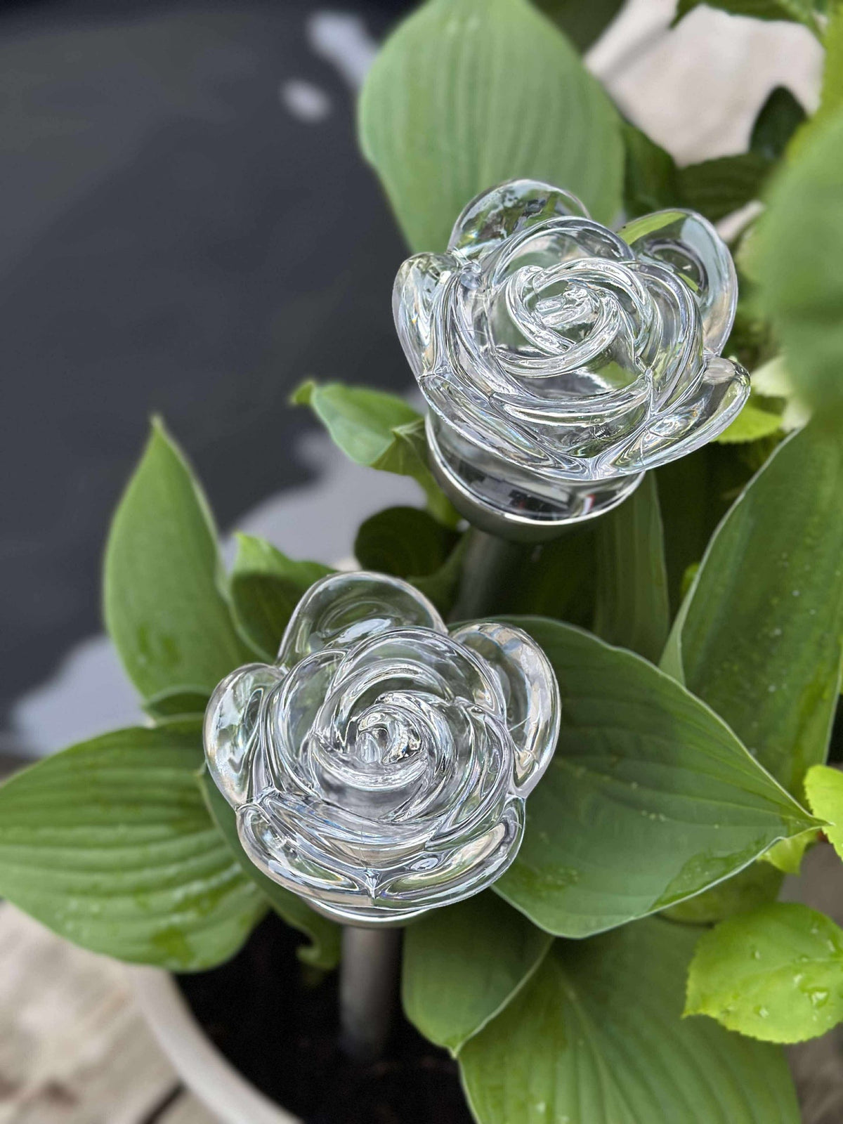 Fakkel met zonnecellen FLOWER – Set van 4 stuks