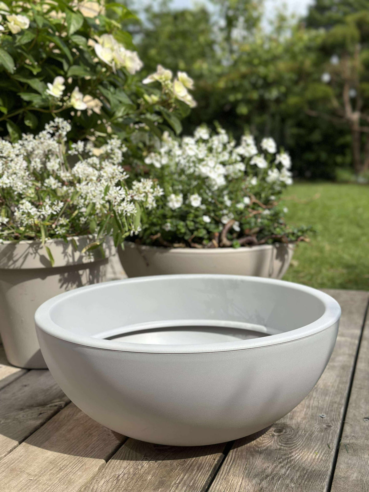 Spiegelvijver van gerecycled plastic - Stone grey