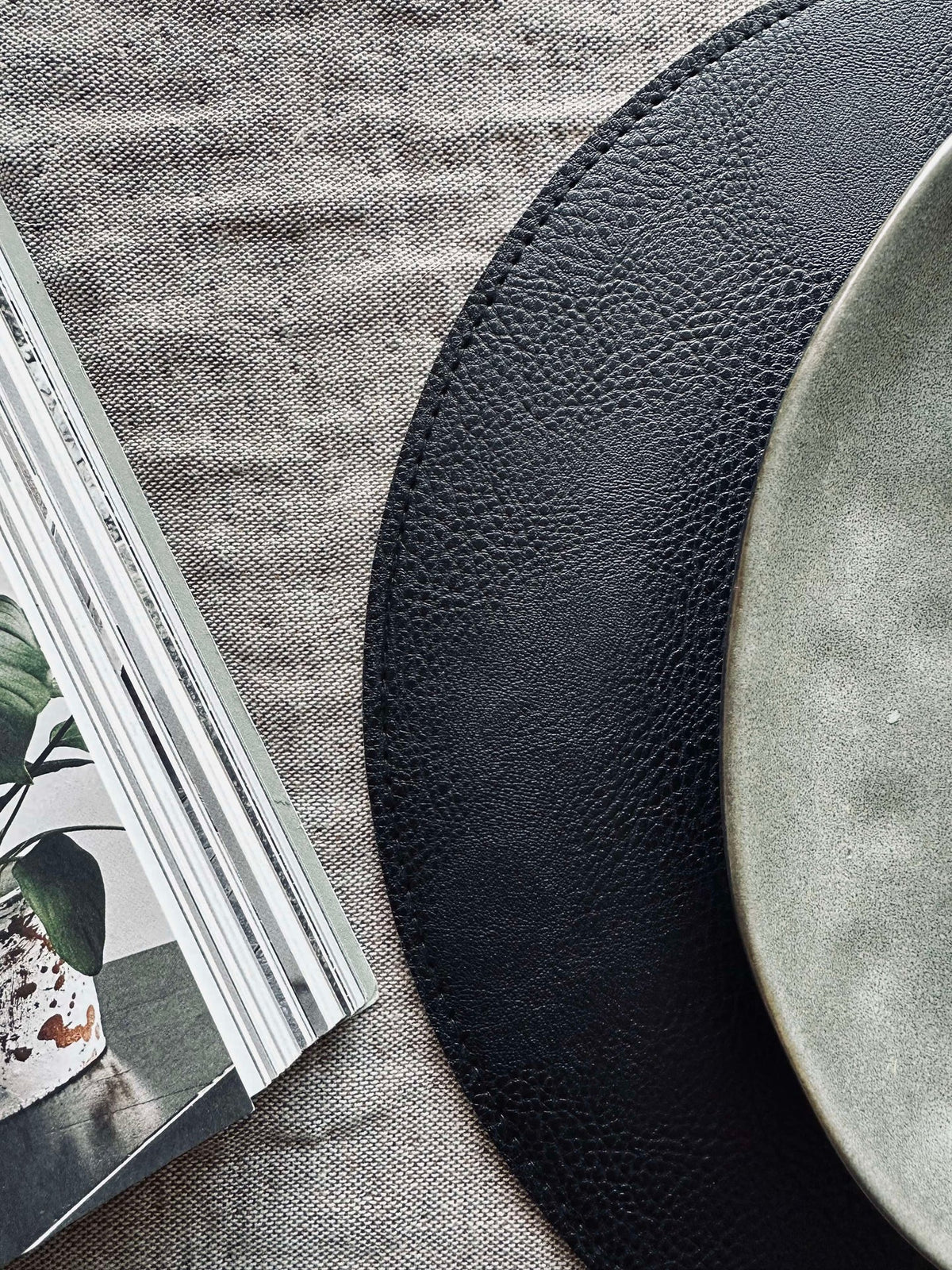 Omkeerbare placemat - Cognac / zwart