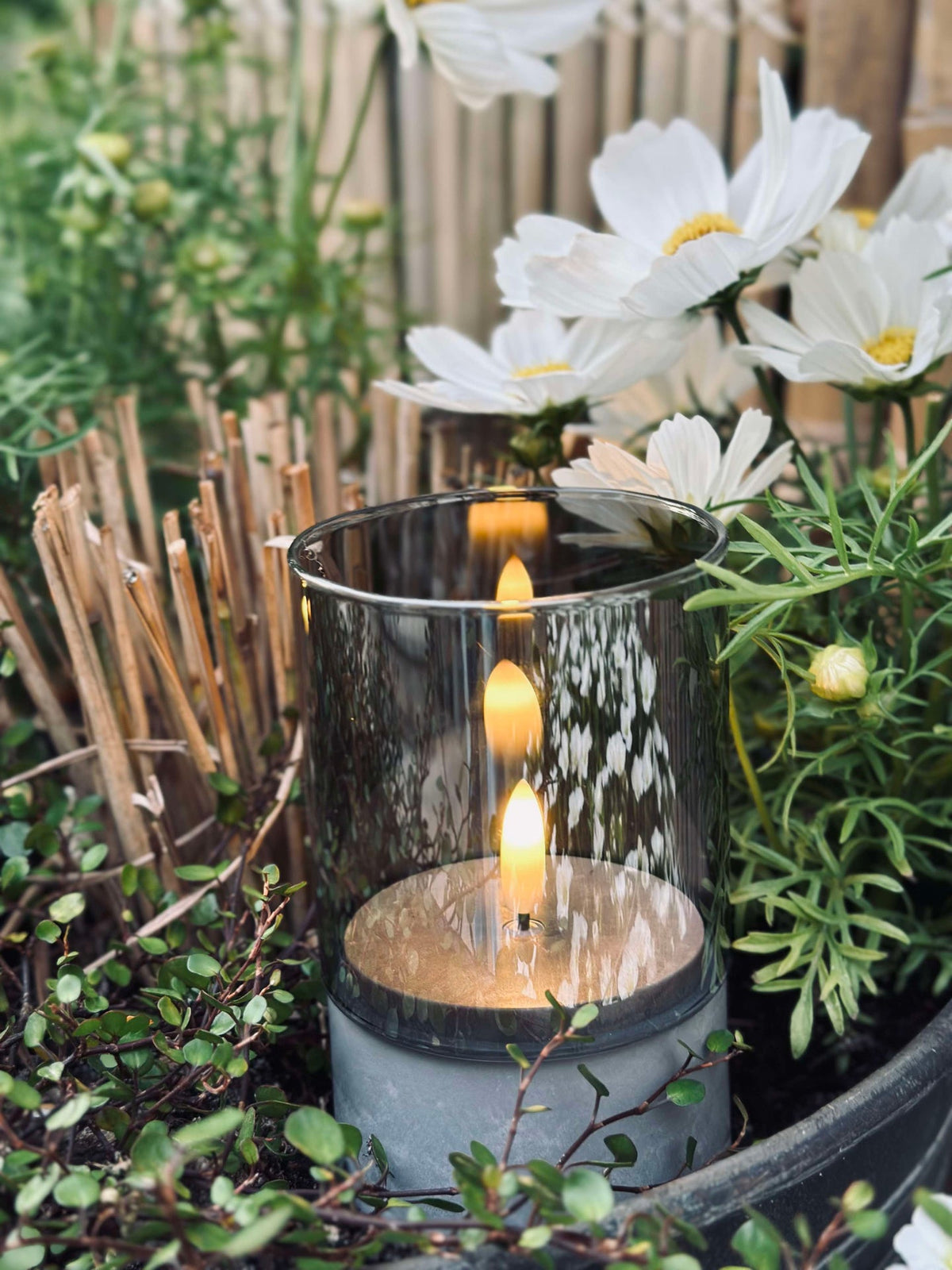 LED GREY Cylinder Set van 3 - Goedgekeurd voor binnen en buiten