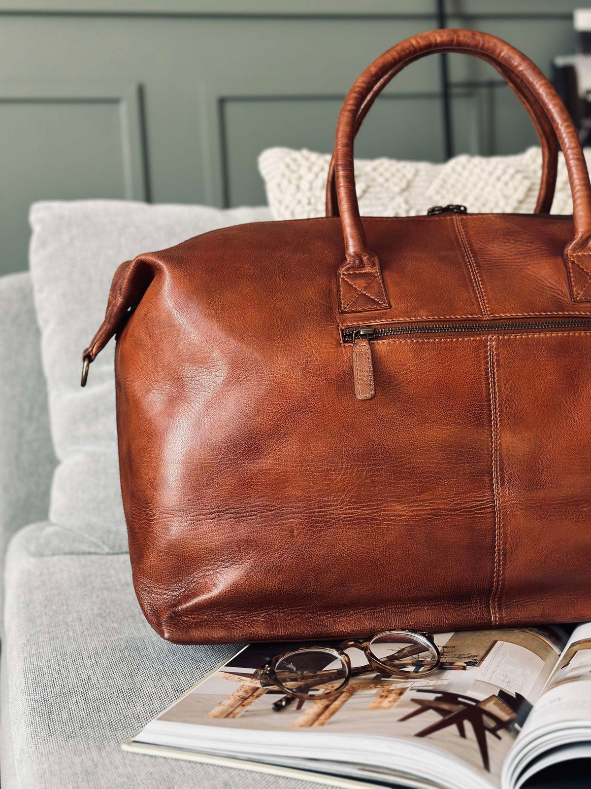 Weekendtas DEXTER - Cognac