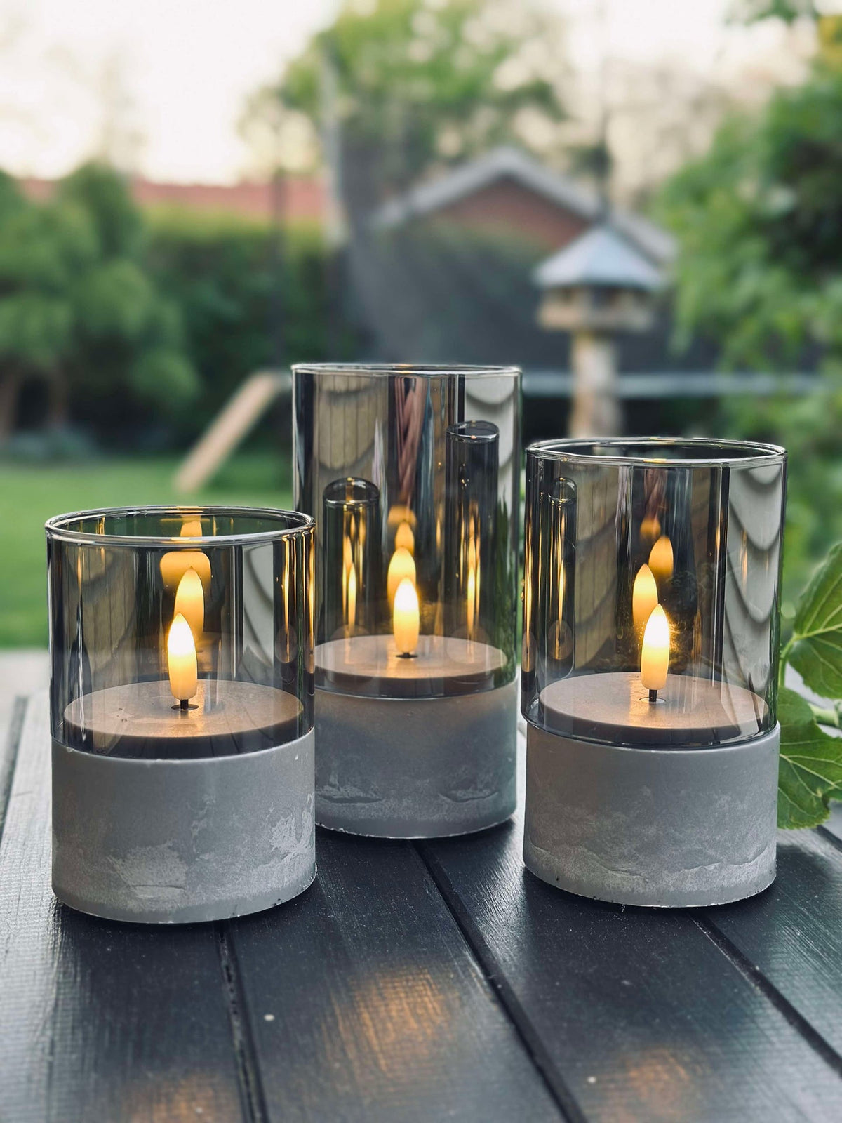 LED GREY Cylinder Set van 3 - Goedgekeurd voor binnen en buiten