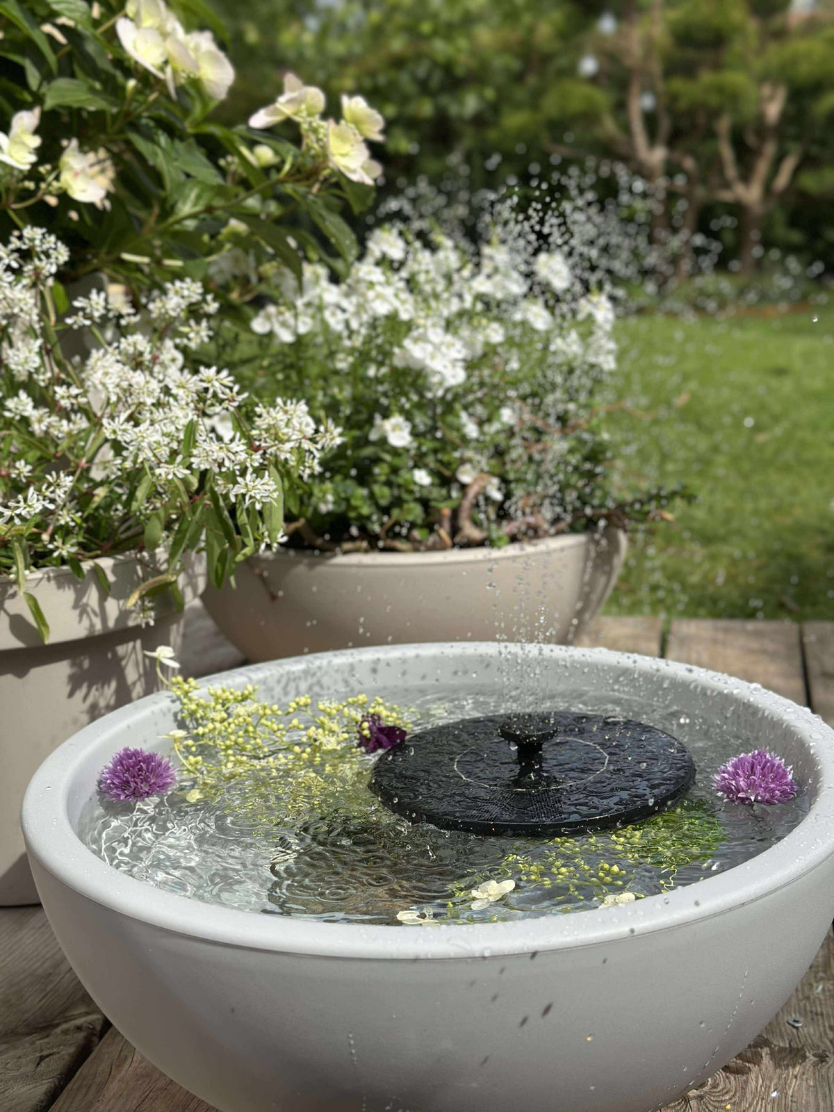 Spiegelvijver van gerecycled plastic - Stone grey