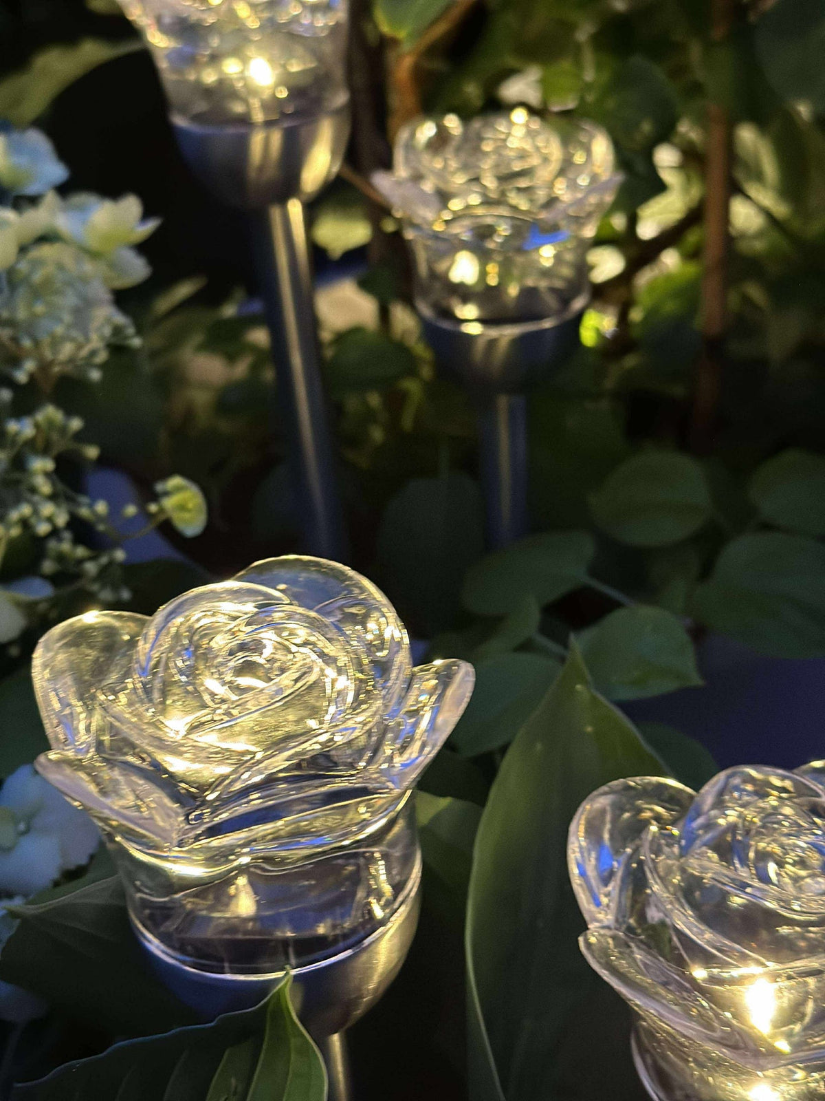 Fakkel met zonnecellen FLOWER – Set van 4 stuks