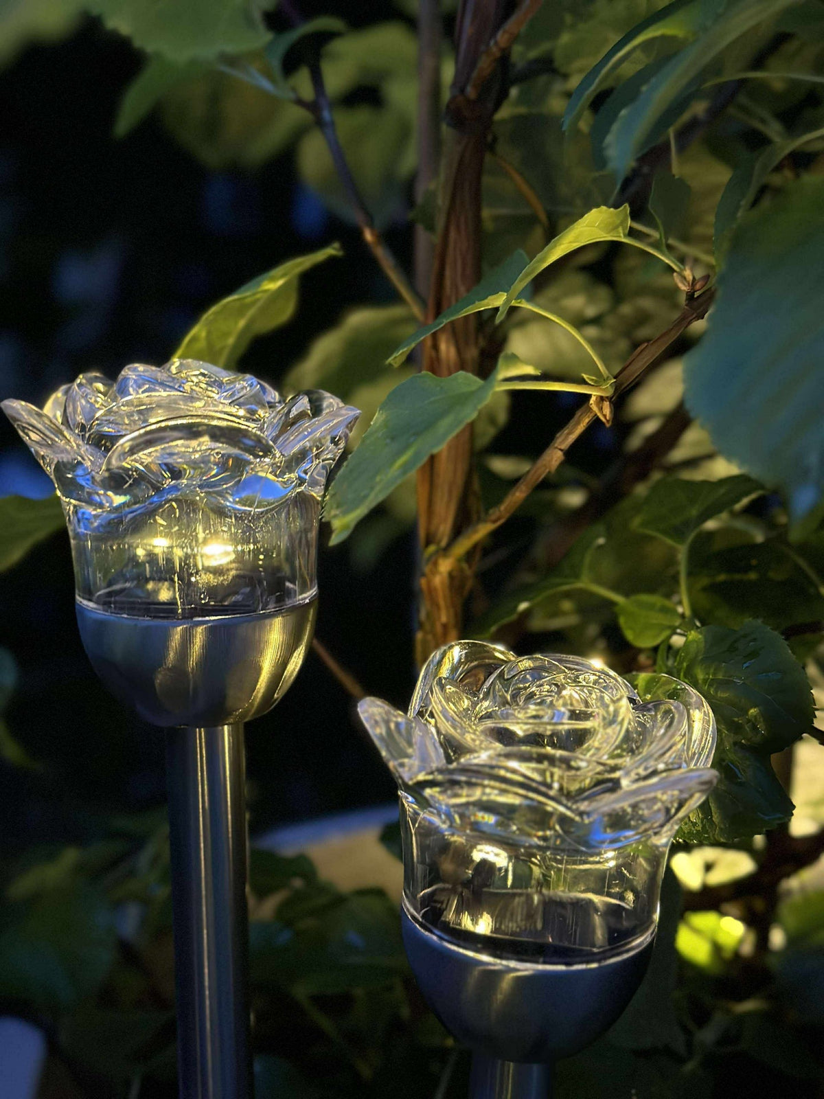 Fakkel met zonnecellen FLOWER – Set van 4 stuks