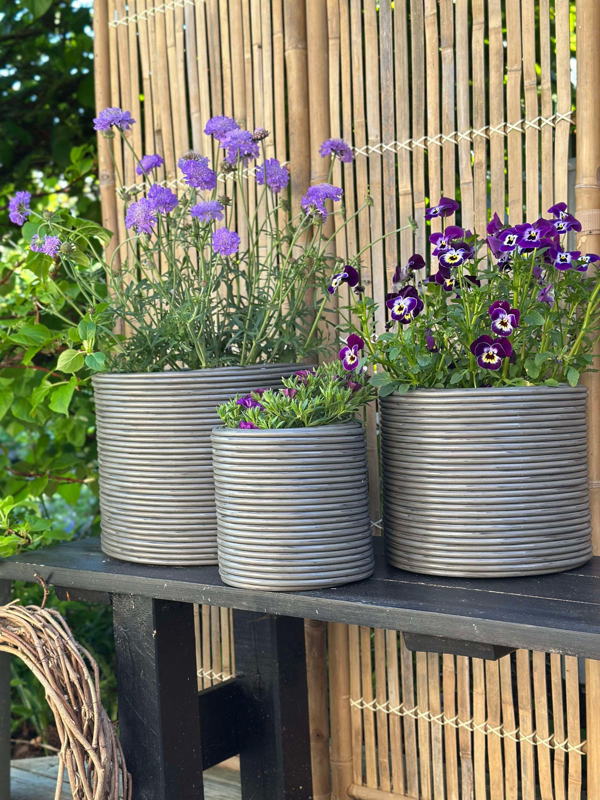 Plantenmand Grijs - Set van 3 stuks