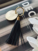 Sleutelhanger met kwastje - Black leather