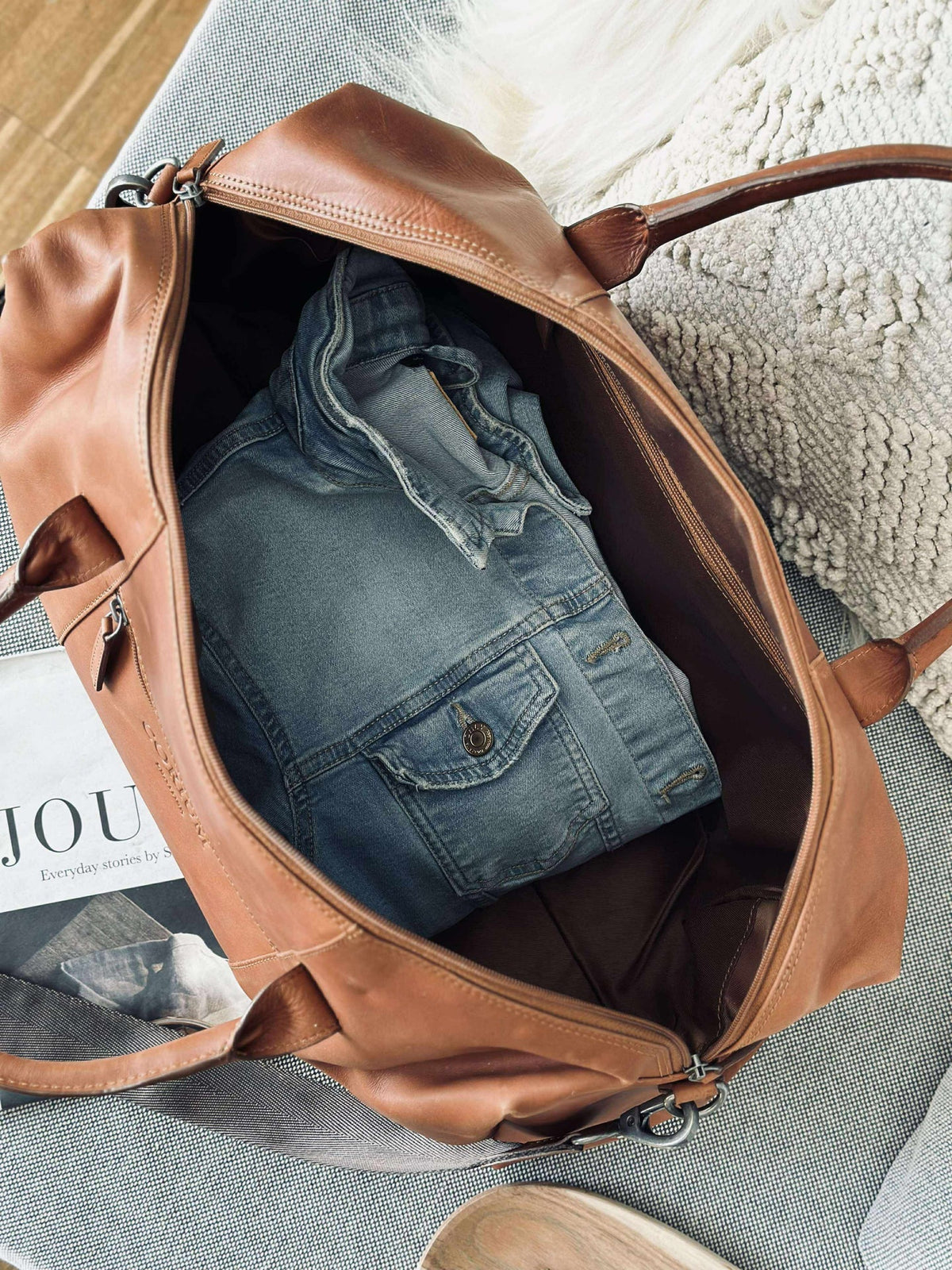 Weekendtas LONDON cognac