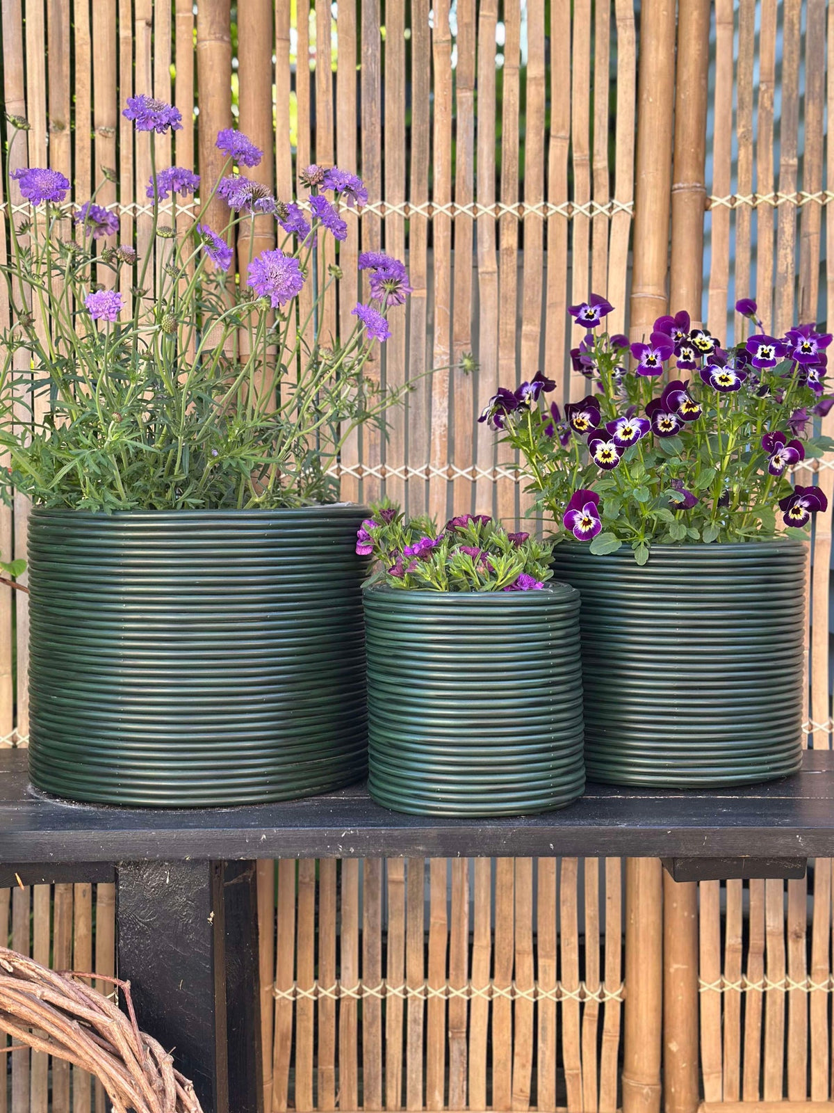 Plantenmand Groen - Set van 3 stuks.