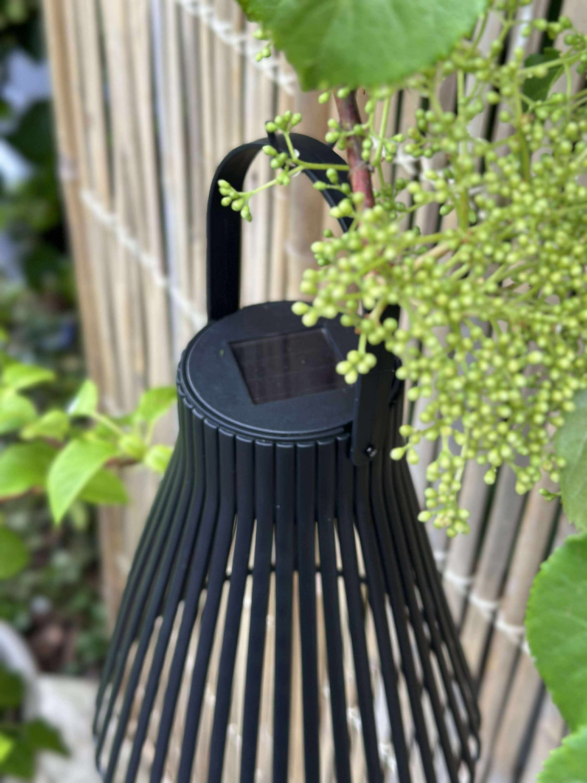 Lantaarn met zonnecellen - GARDEN BLACK 24cm