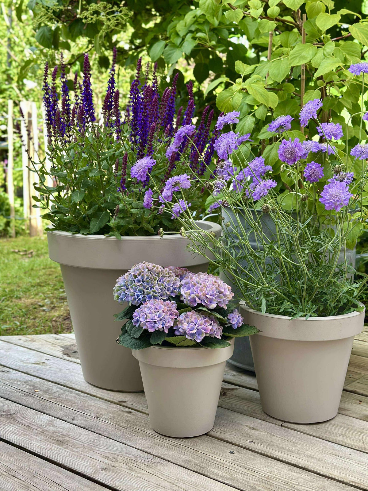 Tuinpot - Gerecycled Beige Dia 35 cm