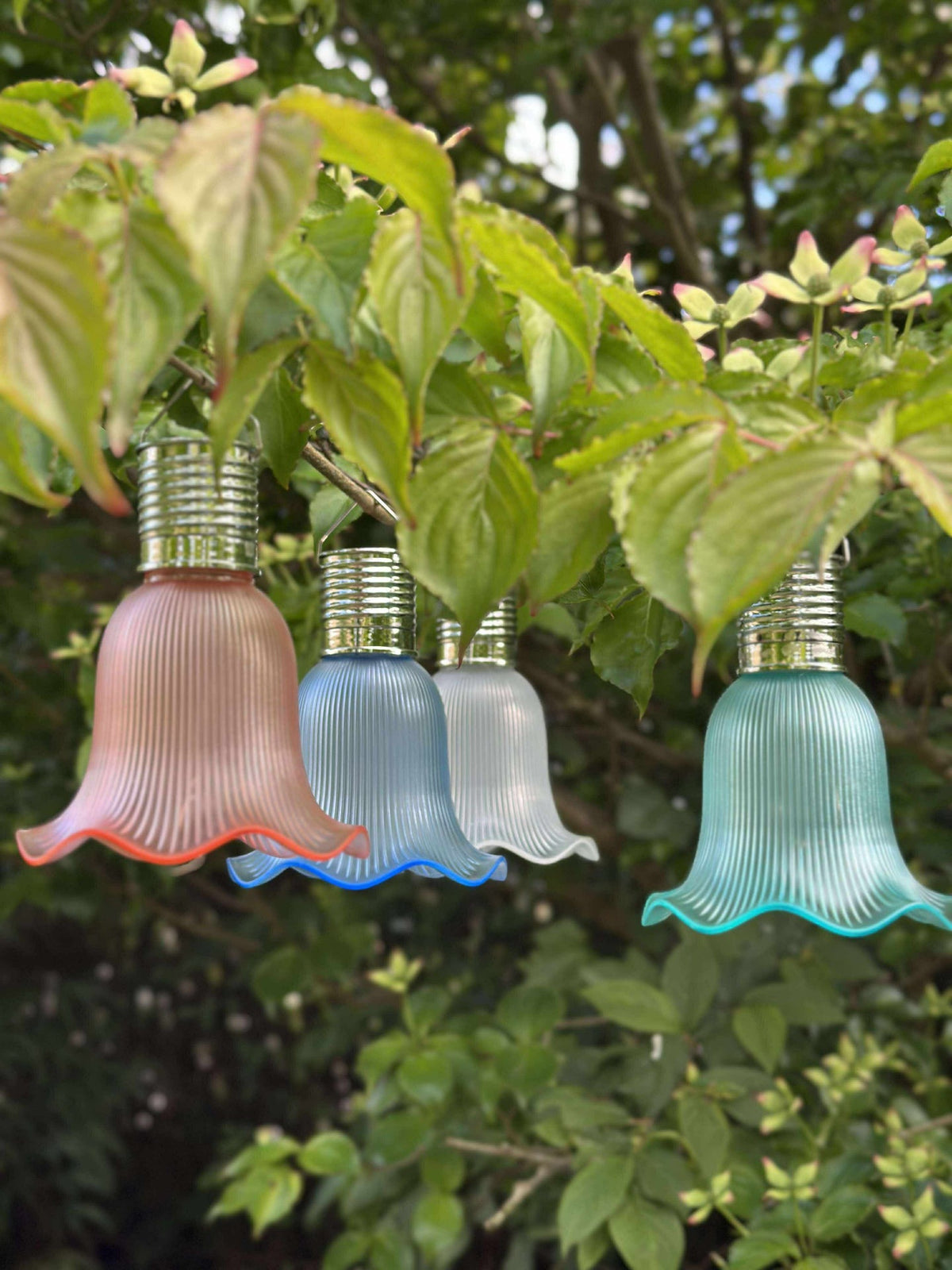 Pendel flower m. Solar - Aqua