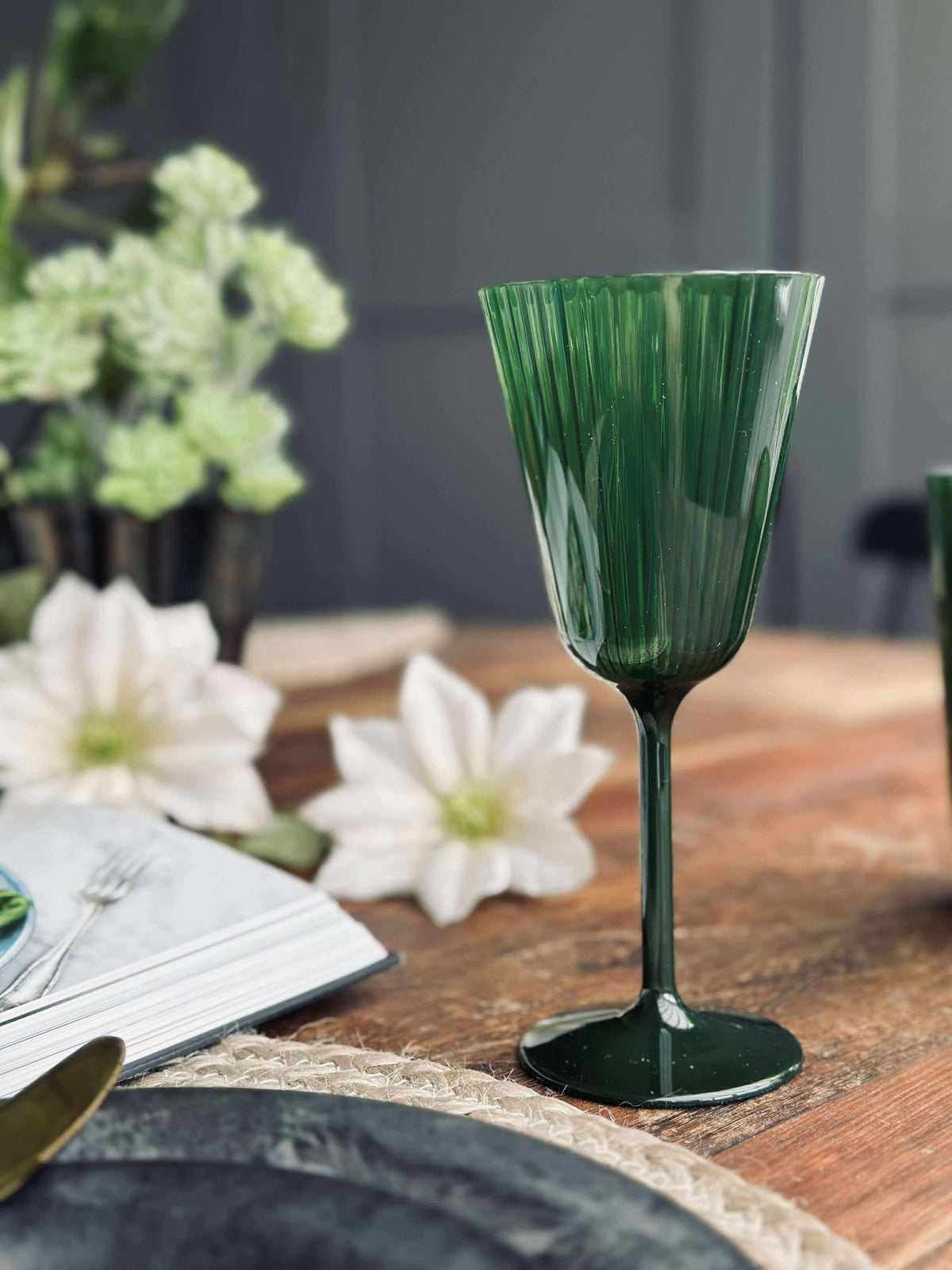 Wijnglas Claire 200ml. Groen - 2 st.