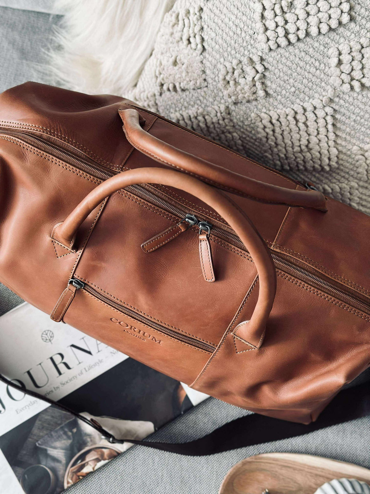 Weekendtas LONDON cognac