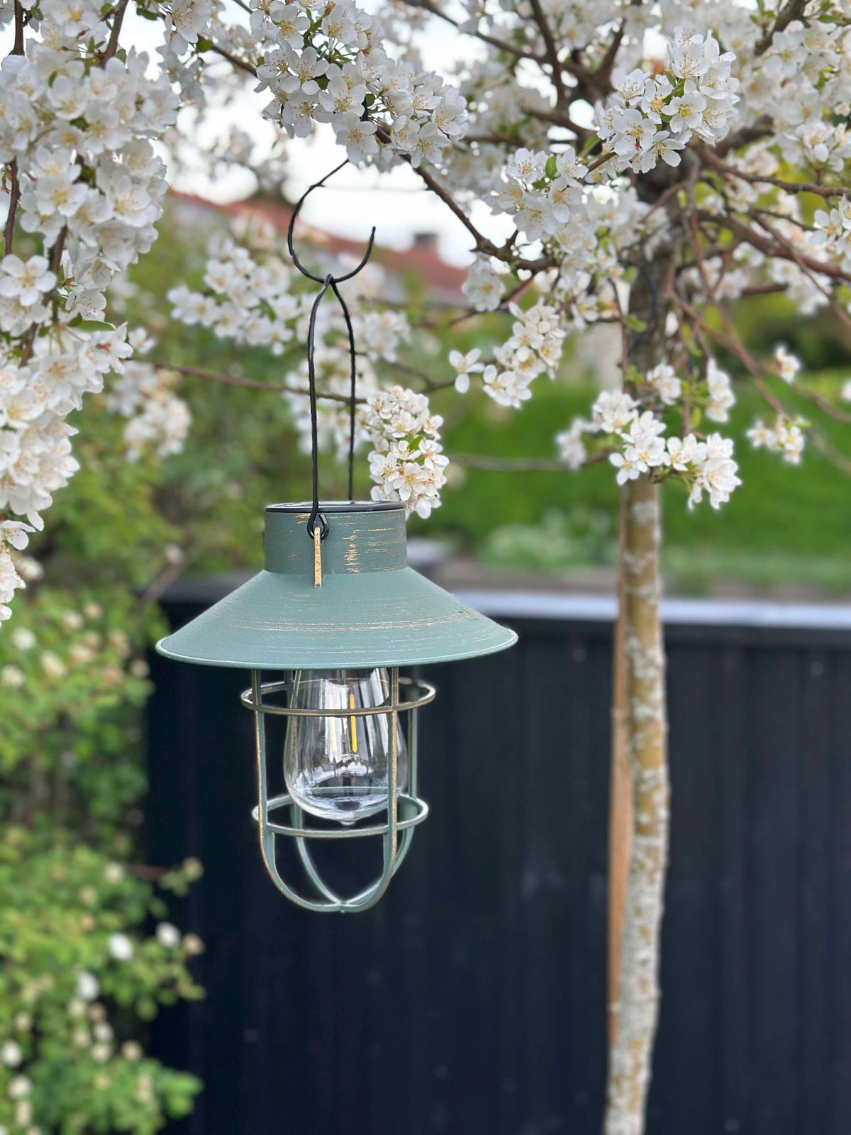 Solar lamp met ophanging - Groen / goud