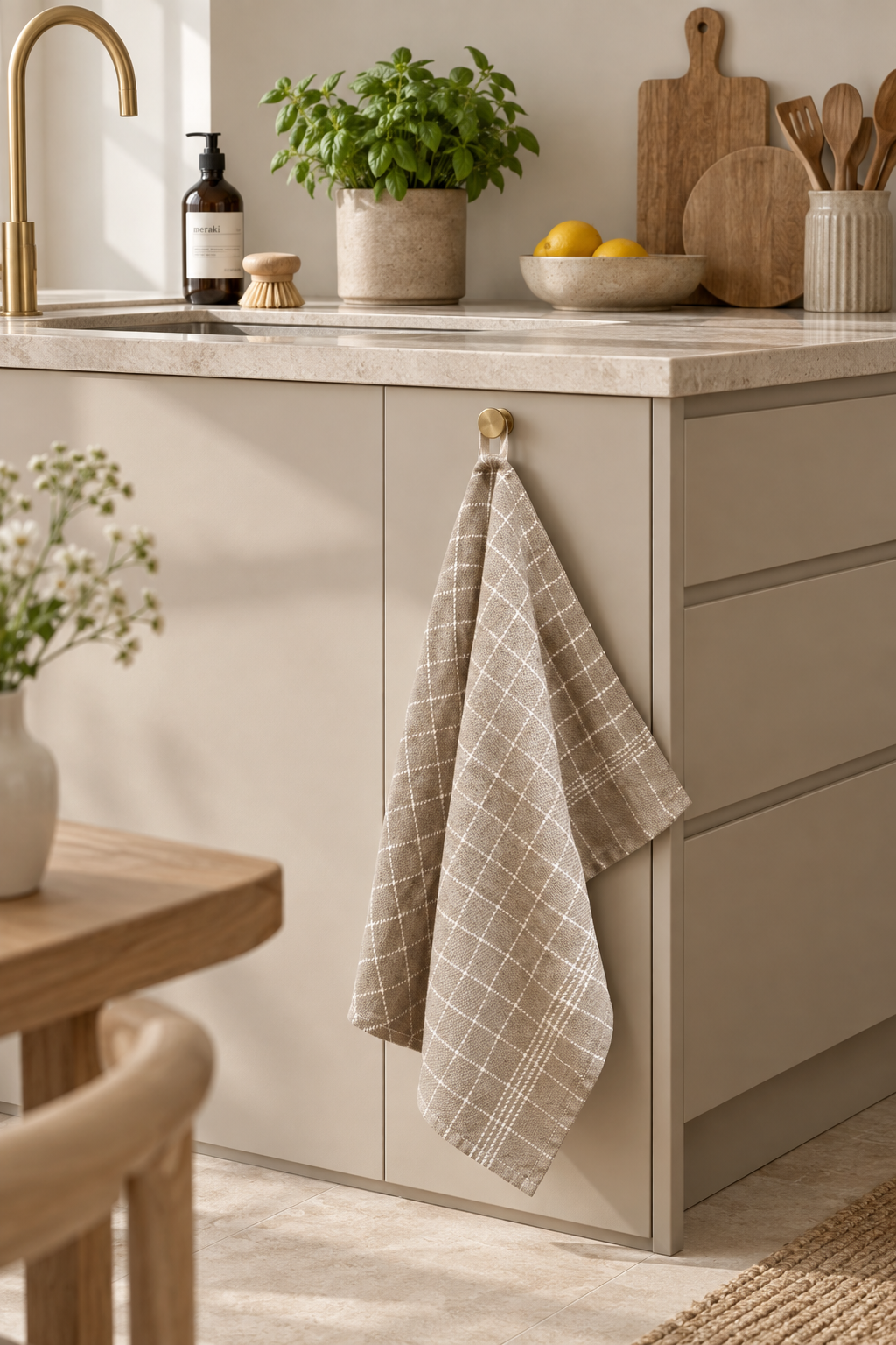 Theedoeken beige - set van 3