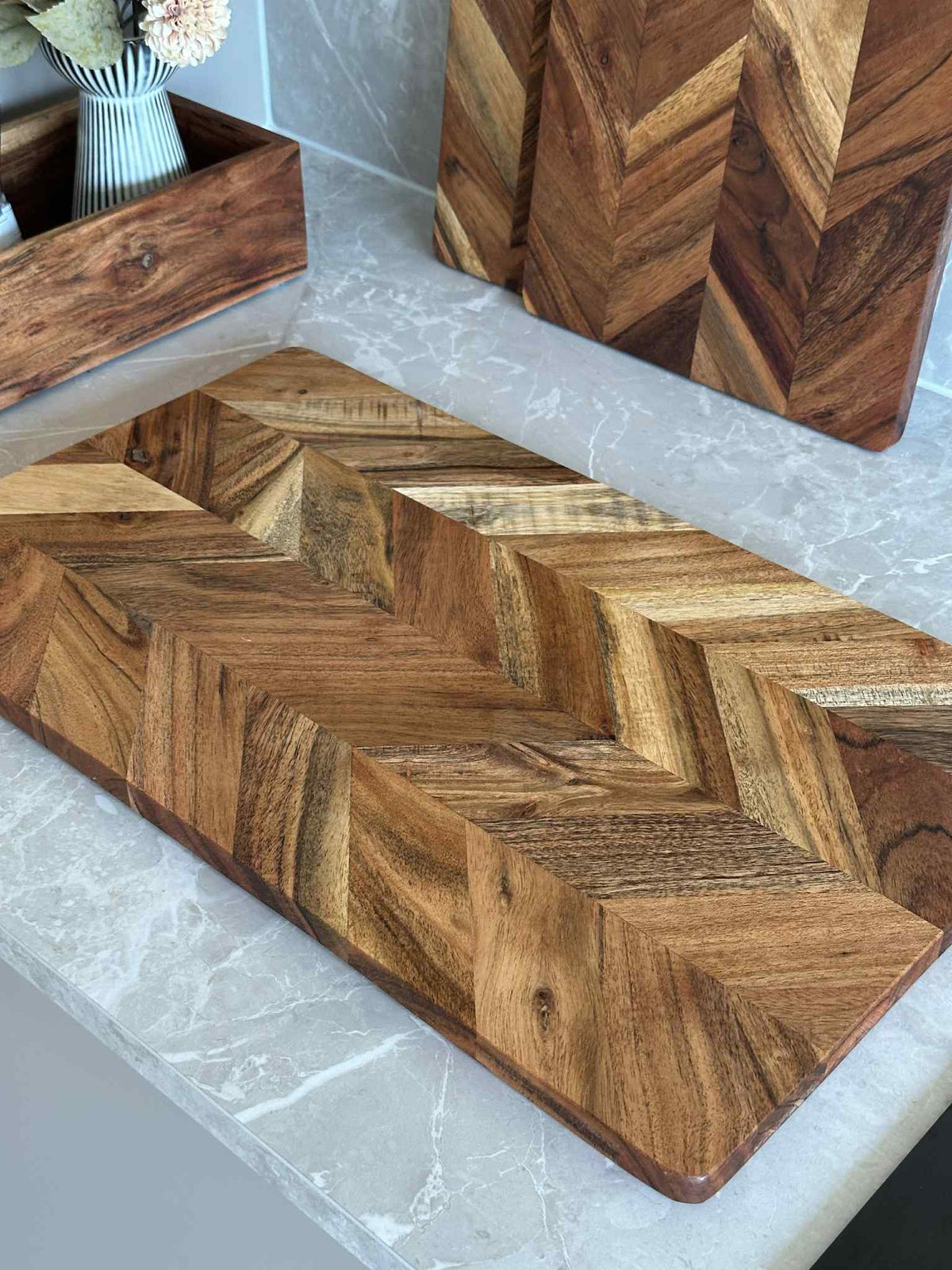 Snijplank visgraat - 50 cm. Zonder olie